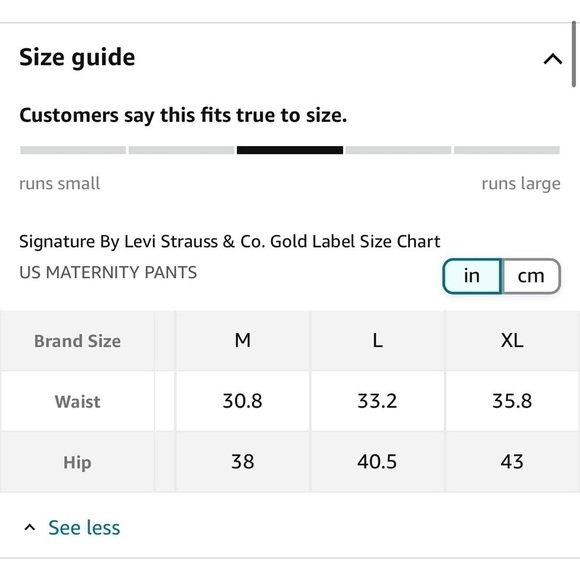 💙 🆕 LEVI Gold Label Women's Maternity Baby Bump Skinny Jeans large - Picture 9 of 9